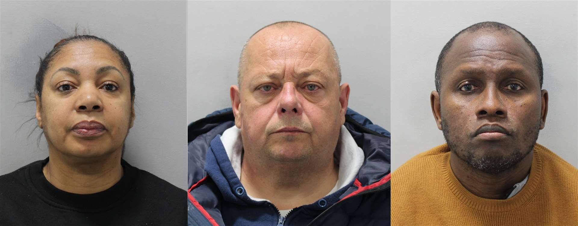 Kevin Filkins, from Sevenoaks, Robert Hamilton, from Orpington and Yvonne Stewart, from Croydon, were jailed. Picture: OCB