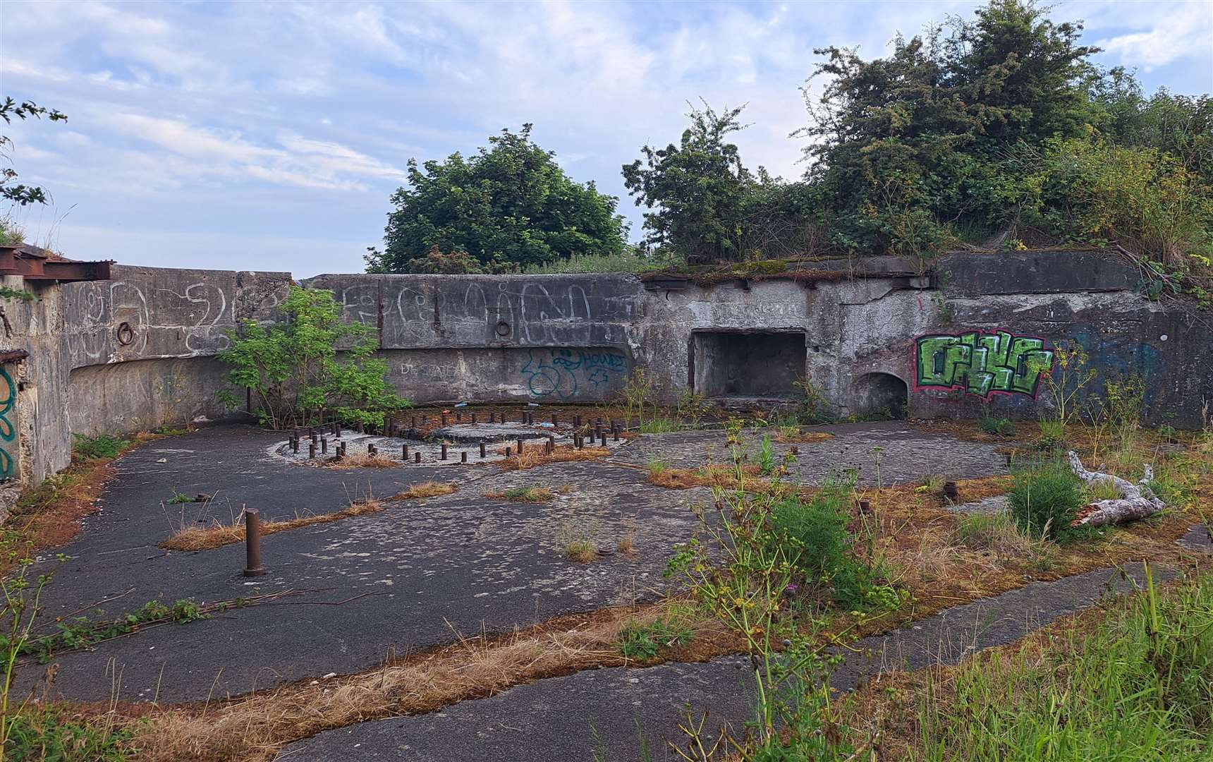 Remnants of fortifications at the Citadel Battery area, viewable from a public footpath