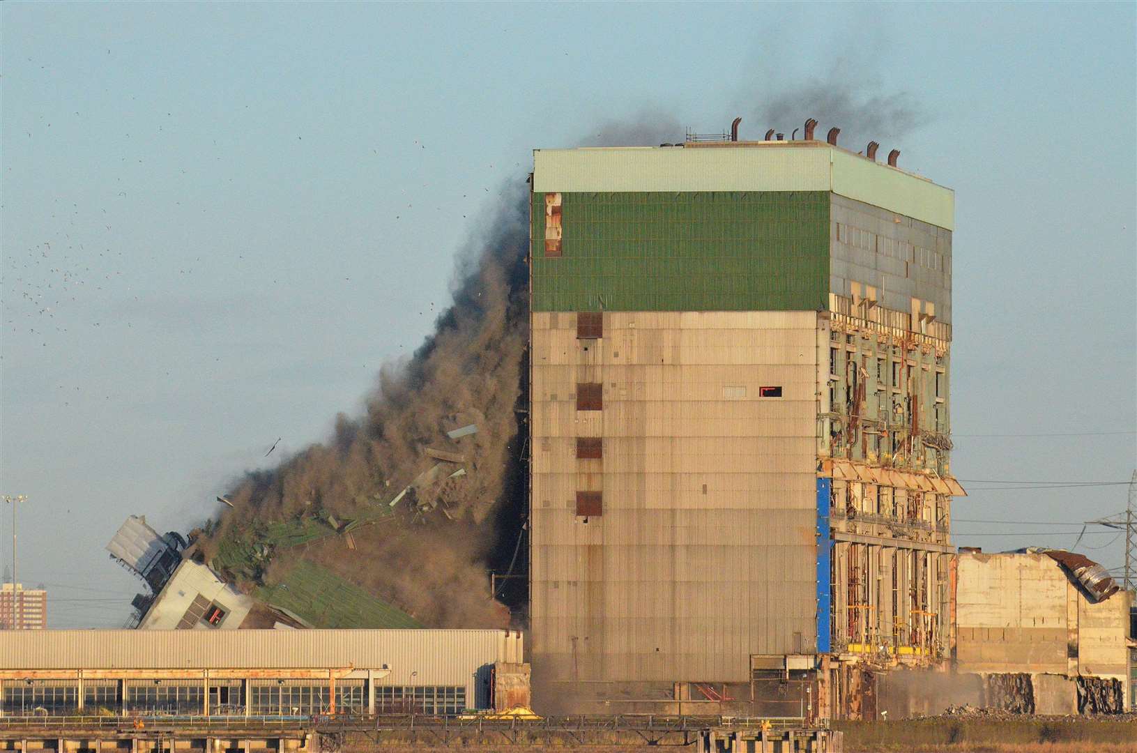 There she goes, the coal bunker being blown up, picture Jason Arthur (6154283)