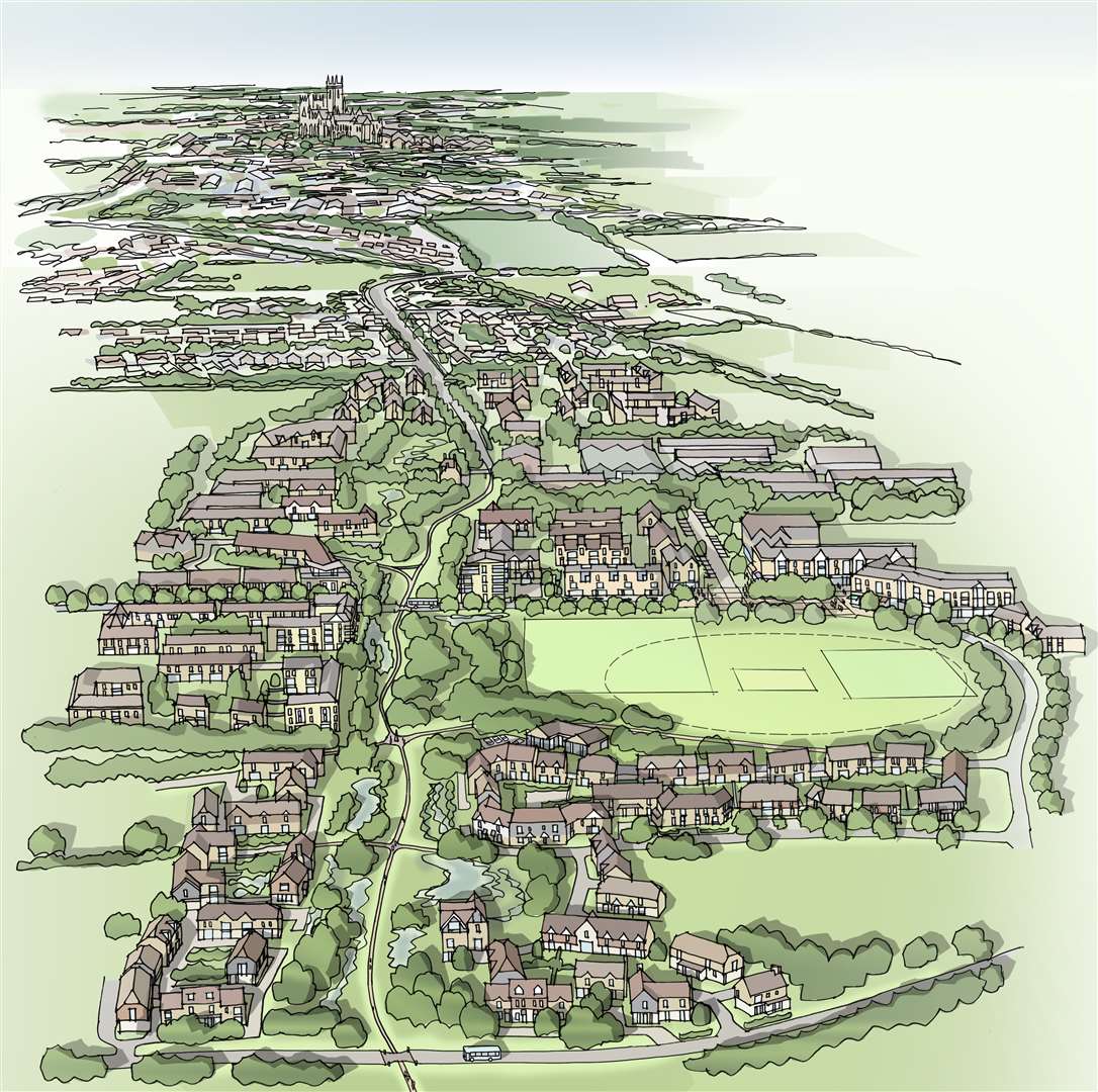 Proposed housing along North Downs Way