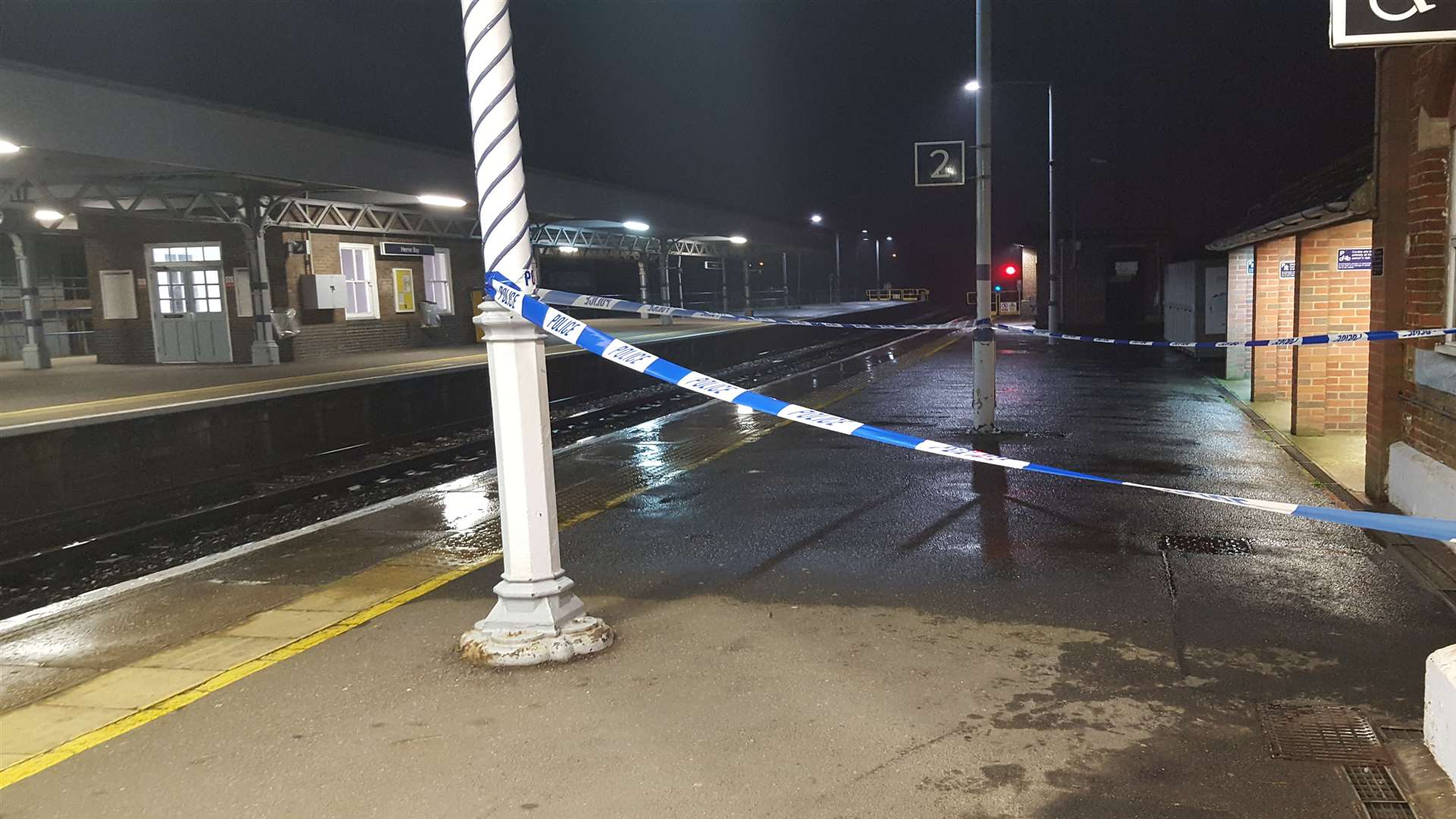 Police taped off part of the station