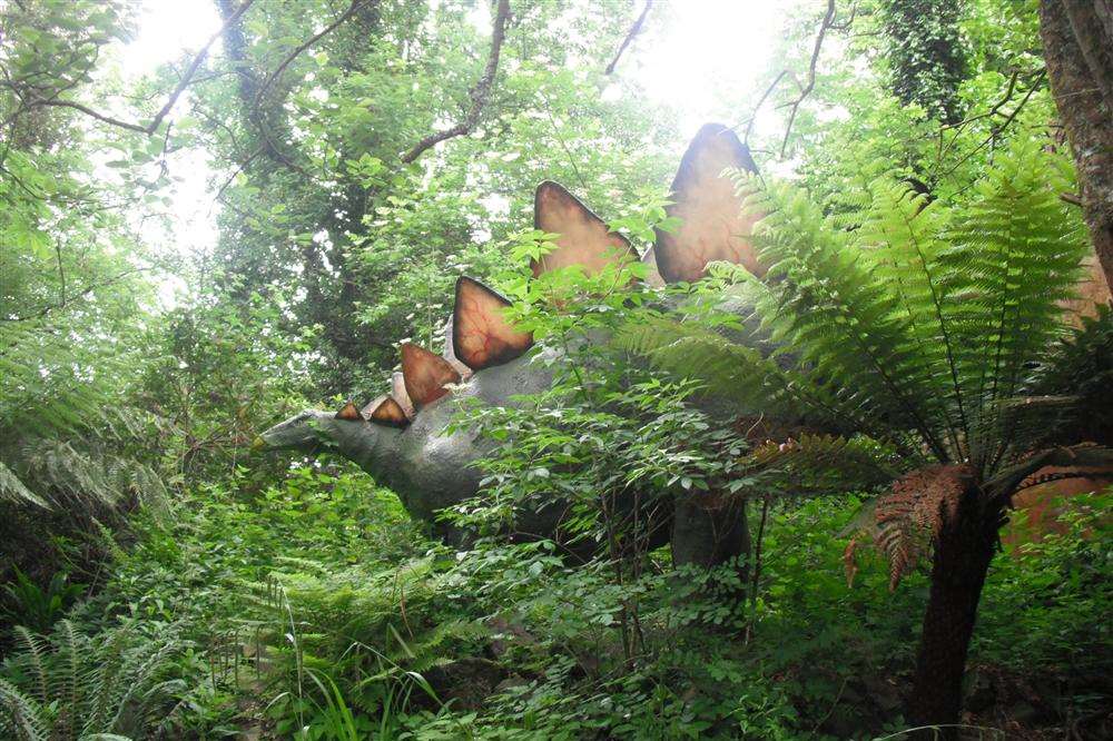 There are dinosaurs lurking everywhere at Combe Martin Wildlife and Dinosaur Park