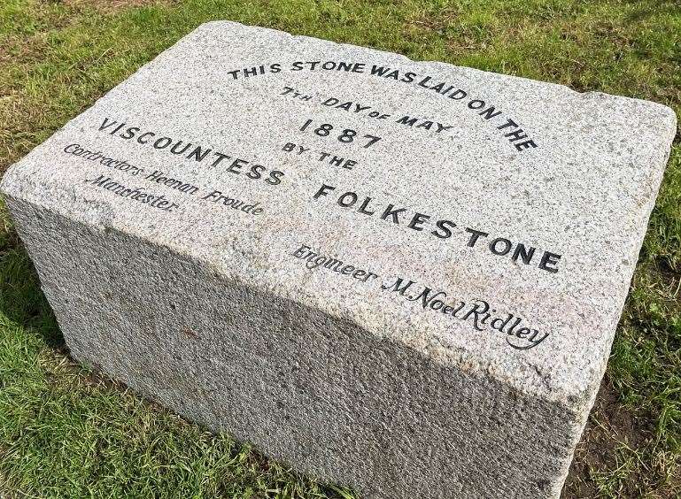 The Victoria Pleasure Pier Foundation Stone has been restored and placed in the Lower Leas Coastal Park. Picture: FHDC