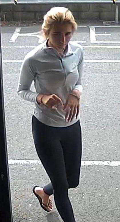 Officers would like to speak to this woman in connection with a spate of suspected thefts from the Sainsbury's in Sevenoaks. Picture: Kent Police