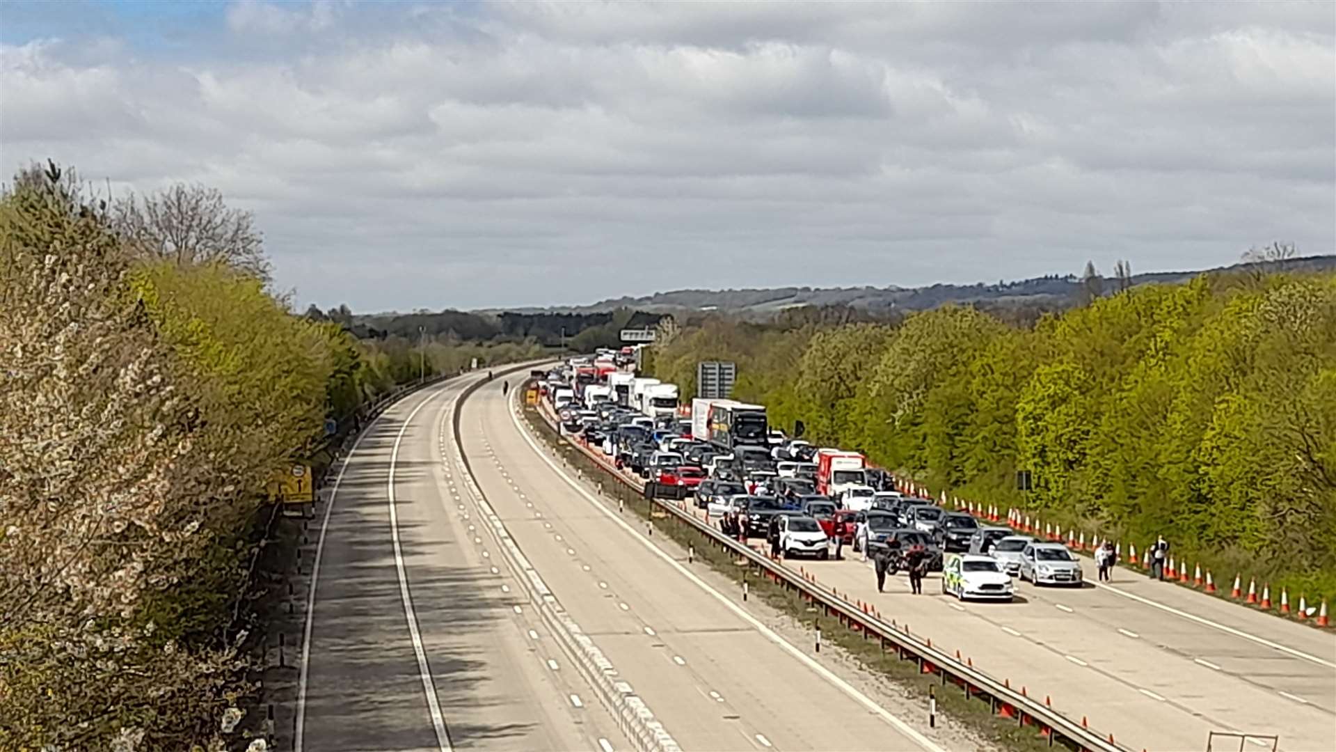 Traffic was near to Junction 9 this afternoon