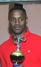 WAITING GAME: Leon Braithwaite with the player of the year trophy he received in the spring