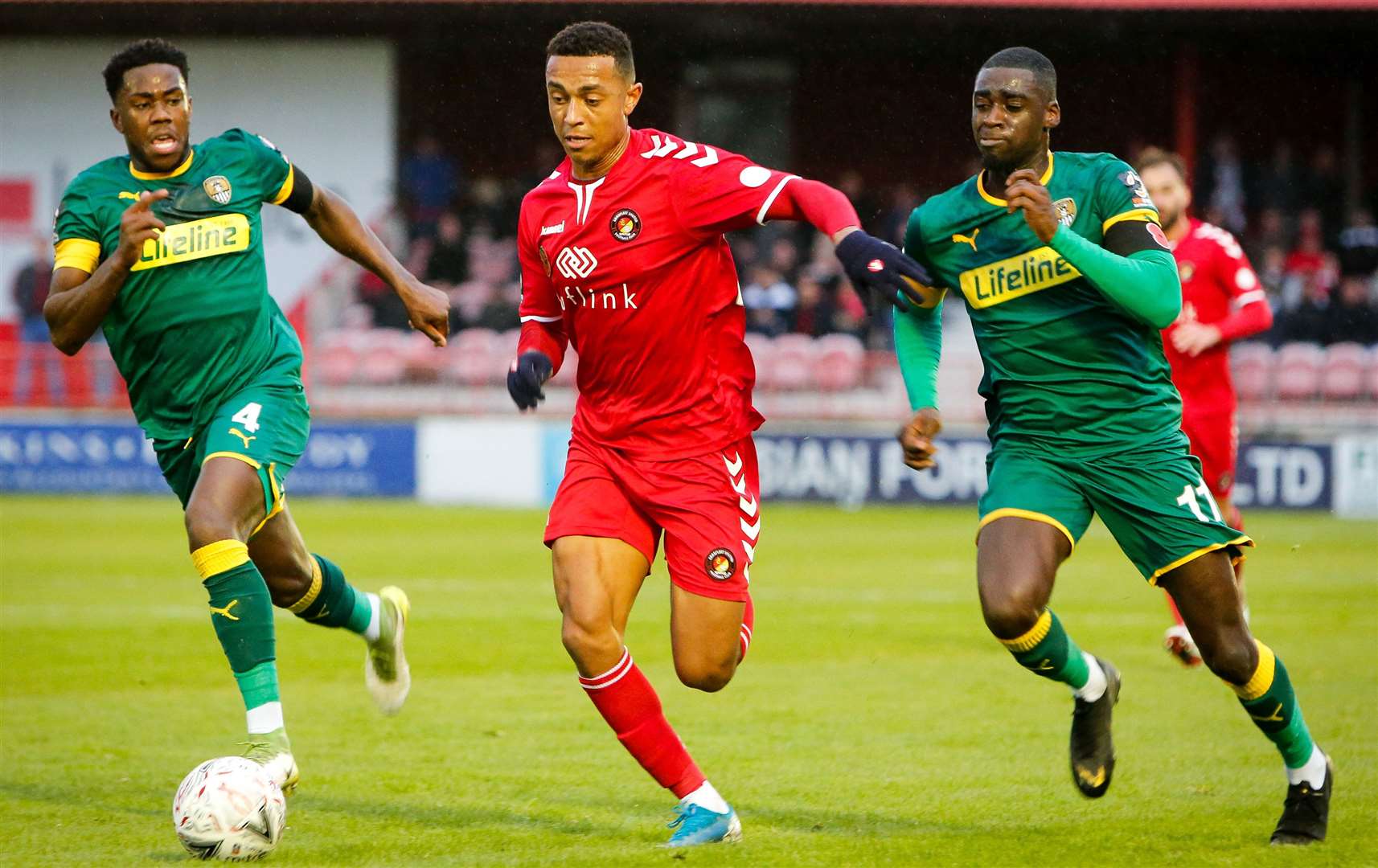 Alex Reid bursts forward for Ebbsfleet against Notts County. Picture: Matthew Walker FM21266250