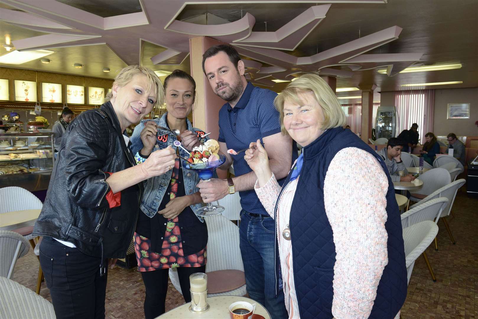 Eastenders filmed an episode at Morelli's in Broadstairs in 2015. Photographer: Kieron McCarron