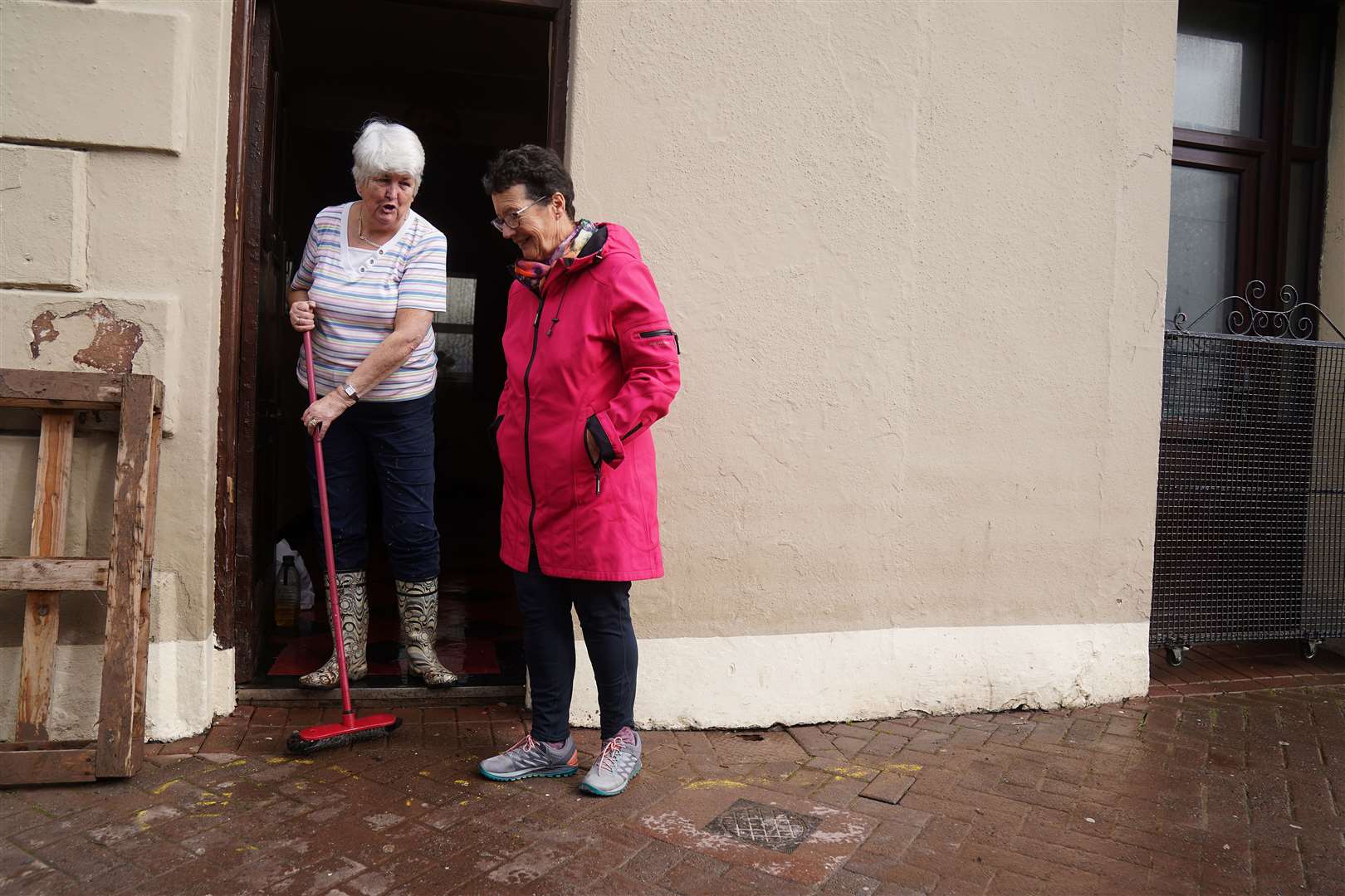 The clean up gets under way on Main Street in Midleton, Co Cork (Brian Lawless/PA)