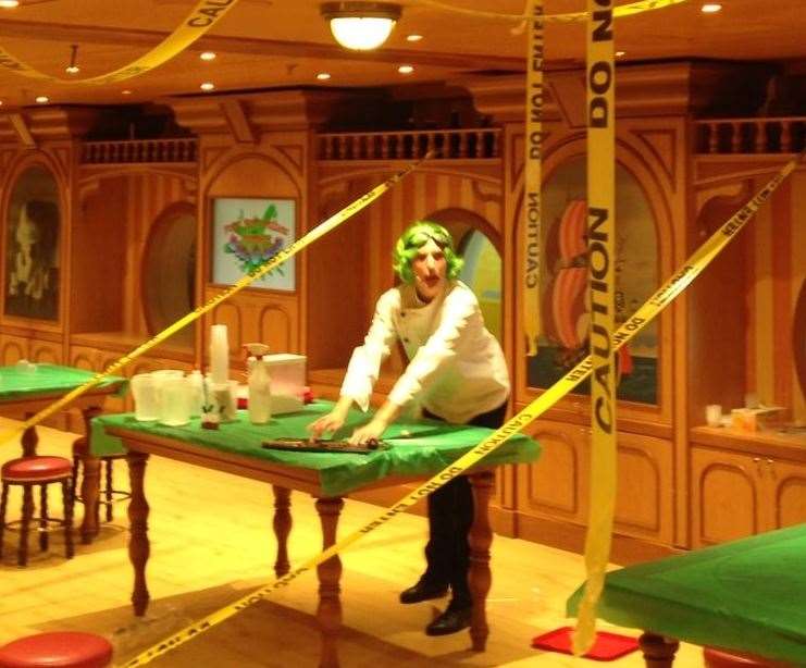 Ella at work on the Disney Cruise Line