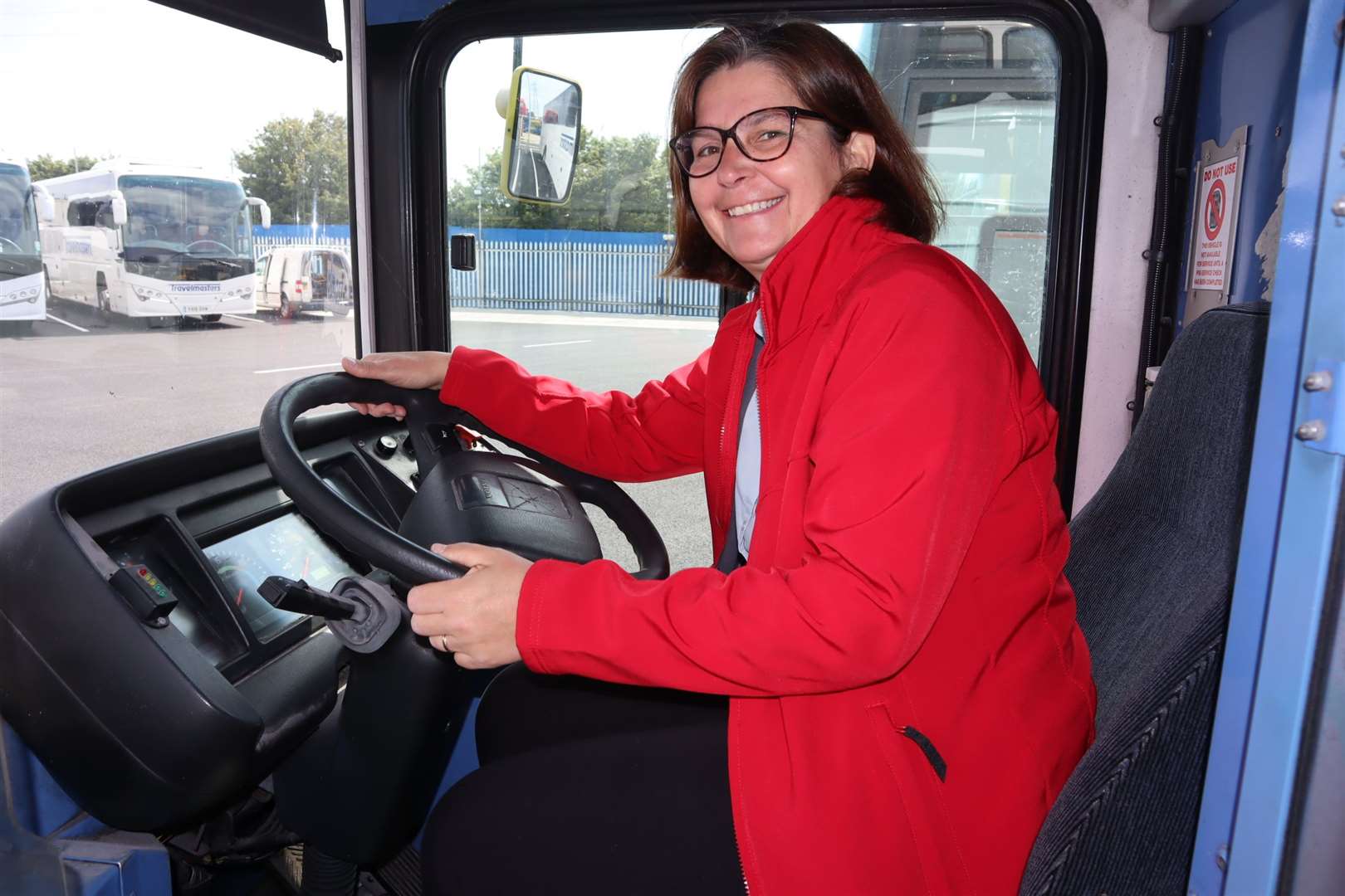 Major Lynne Clifton of the Salvation Army in the driving seat of the wheel of the Sheppey Support Bus