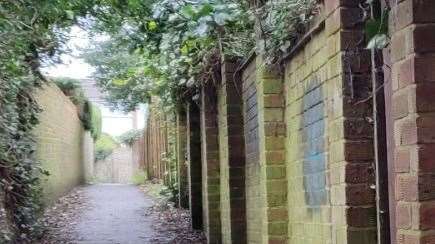 Racist graffiti was found in the alleyway off Heathfield Road in Maidstone
