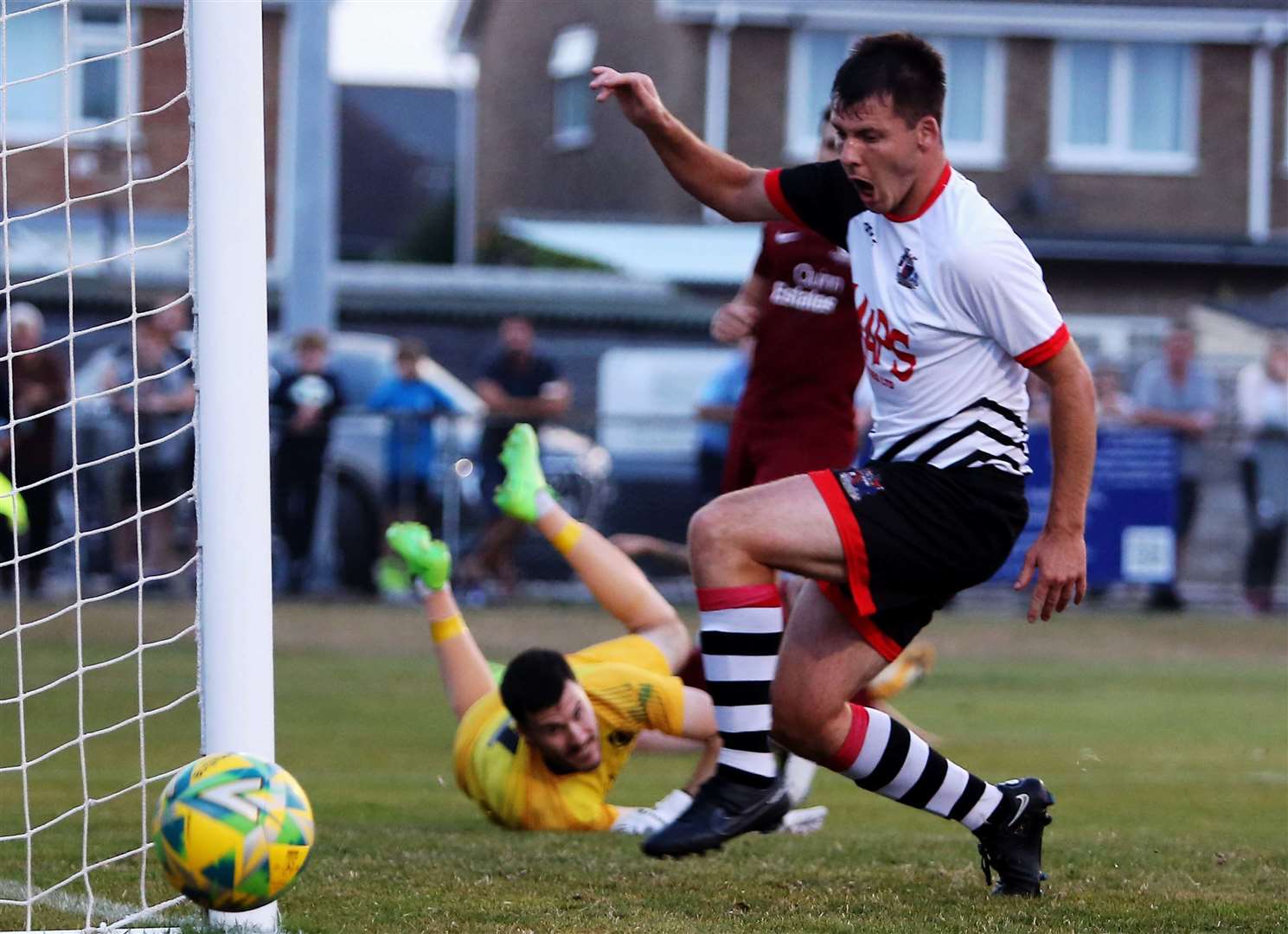 Riley Alford fails to connect with Tom Chapman's cross in the first half. Picture: Paul Willmott