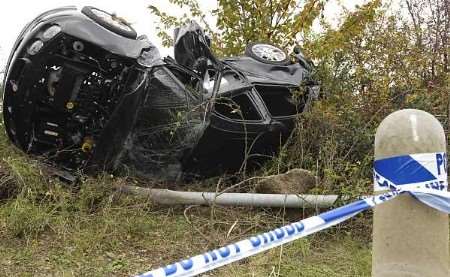 The twisted remains of the car. Picture: ANDY PAYTON