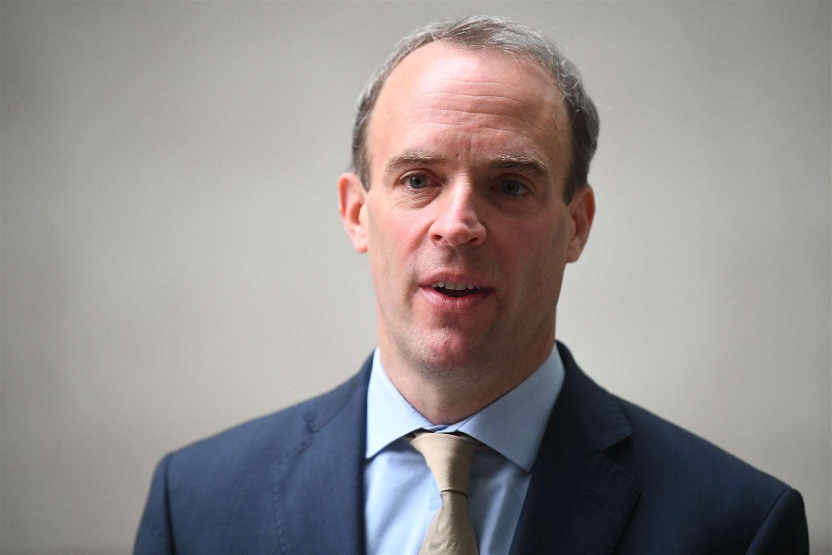 Dominic Raab said tariffs play a small part in food costs (Victoria Jones/PA)