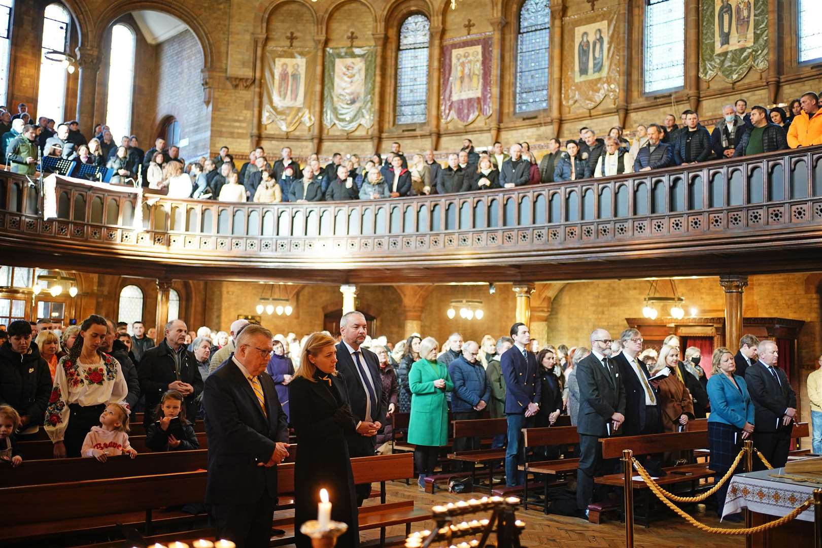 The service at the Ukrainian Catholic Eparchy of Holy Family of London (Aaron Chown/PA)