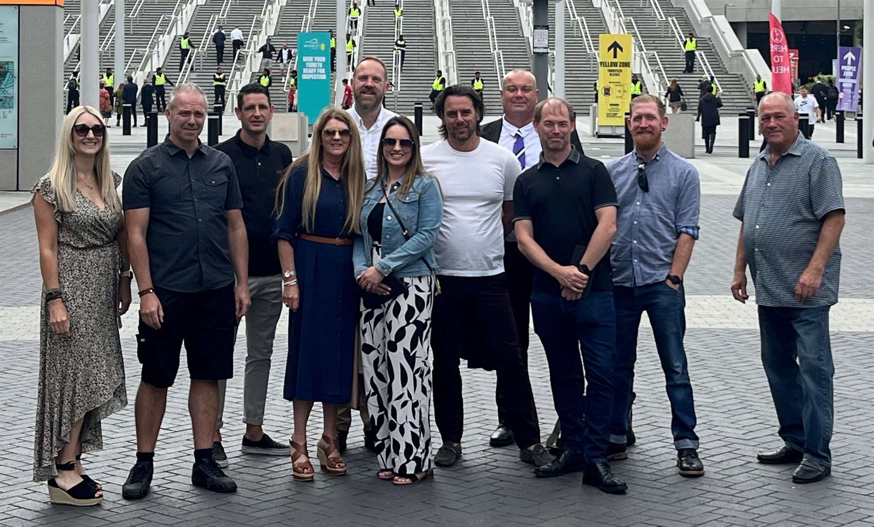 Anchorians FC out the front of Wembley Stadium