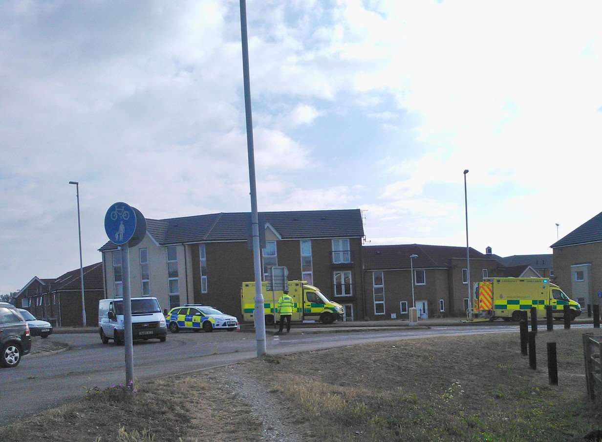 Emergency crews at the scene of the Sittingbourne crash. Picture: Geoff Bew