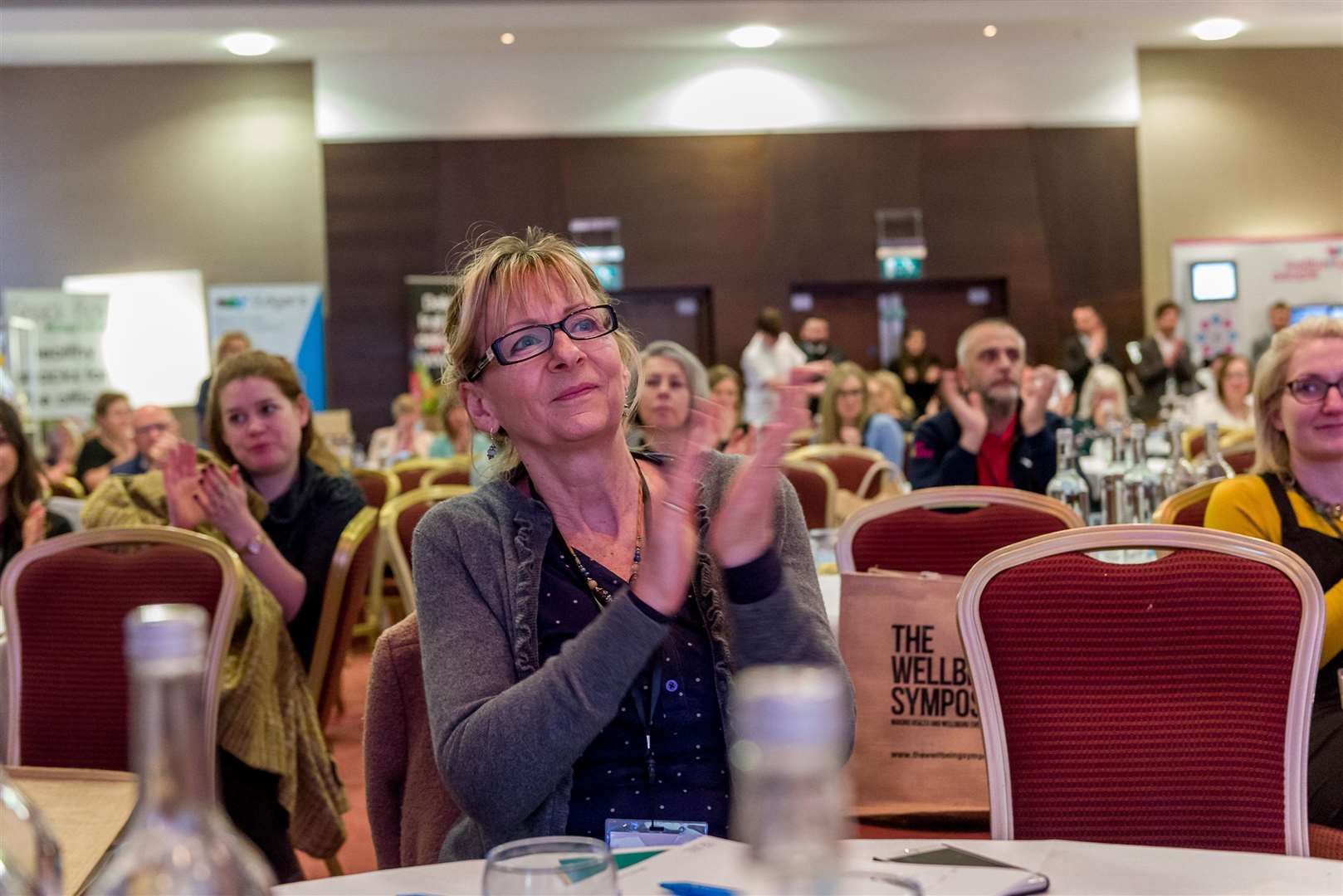 Leo Bunyard of Maidstone Yoga Centre watches the discussion at the Wellbeing Symposium