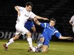 Craig Stone tackles former team-mate Luke Howell. Picture: MATTHEW READING