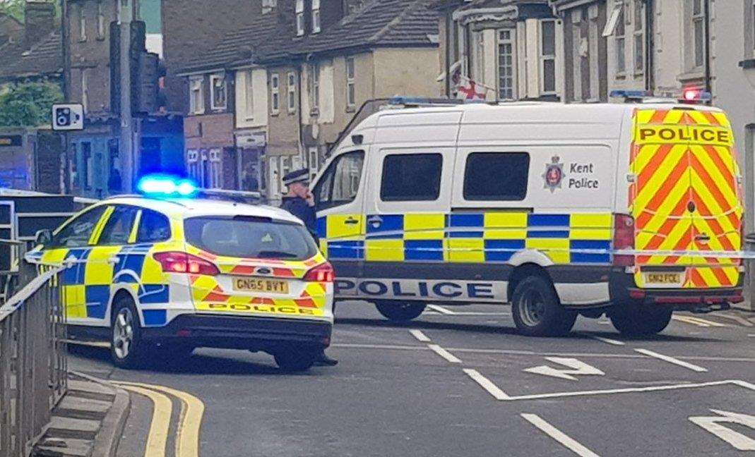 Police at the scene. Picture: @Media999E