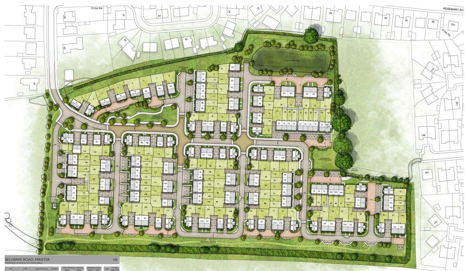 A plan of how the proposal for 153 properties at Belgrave Road, Halfway, could look. Picture: Keepmoat