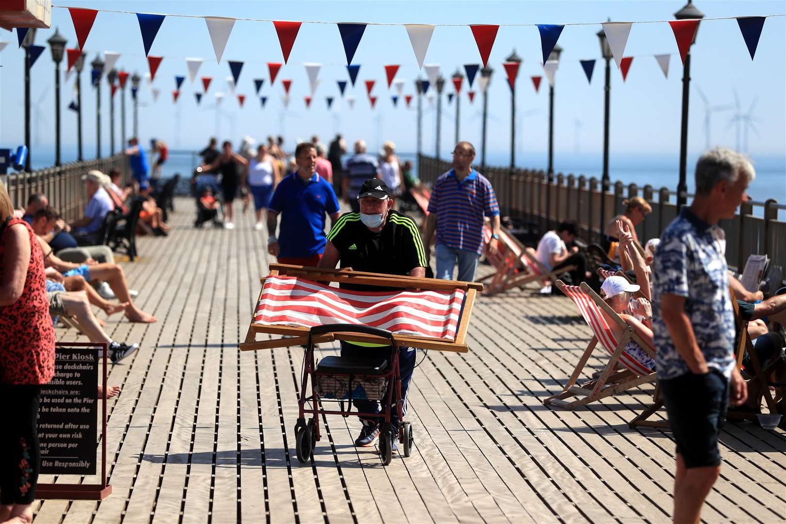 Deckchairs were at the ready on Skegness Pier (Mike Egerton/PA)