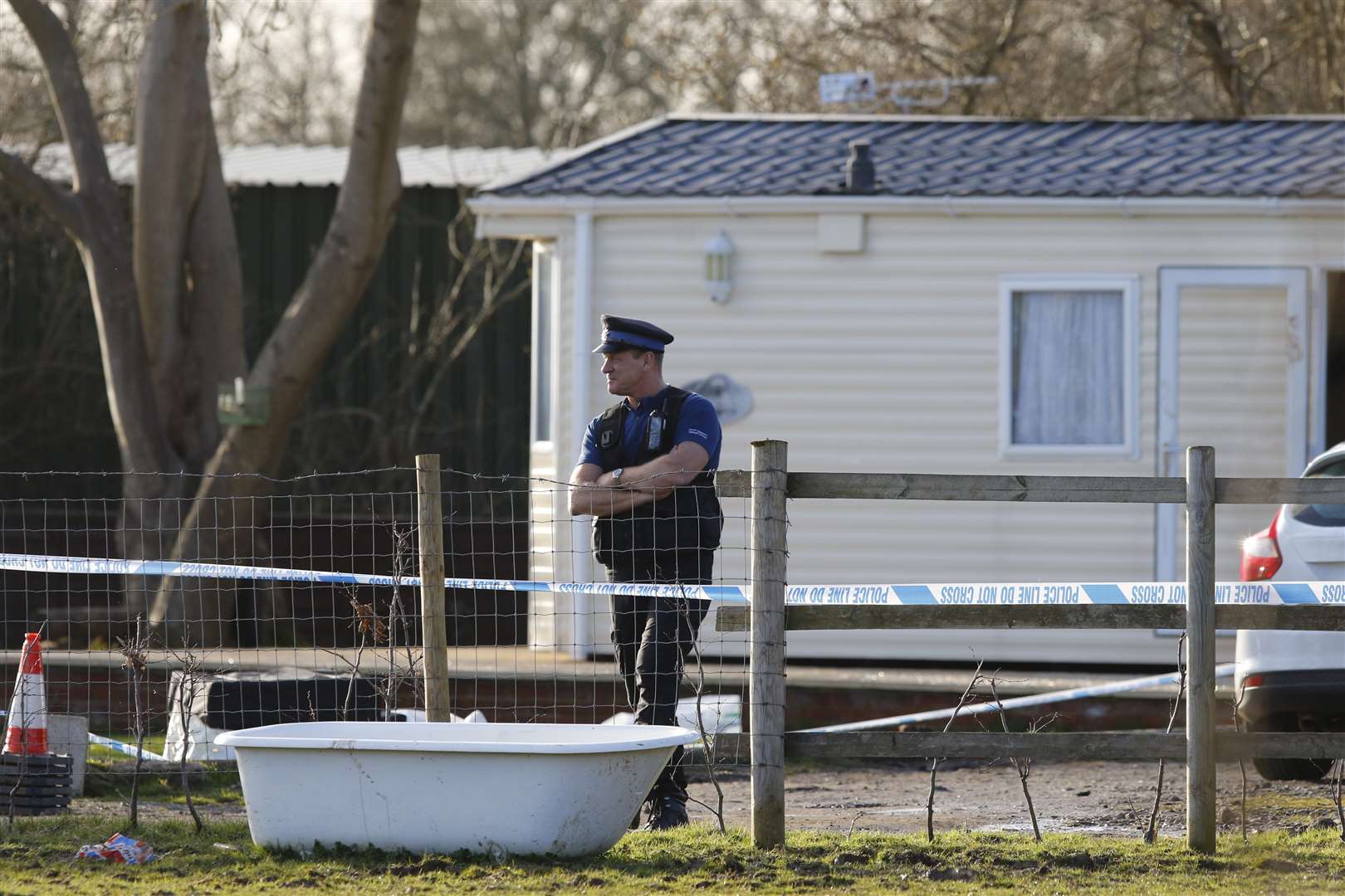 Police investigate the attempted murder in Benover Road, Yalding.