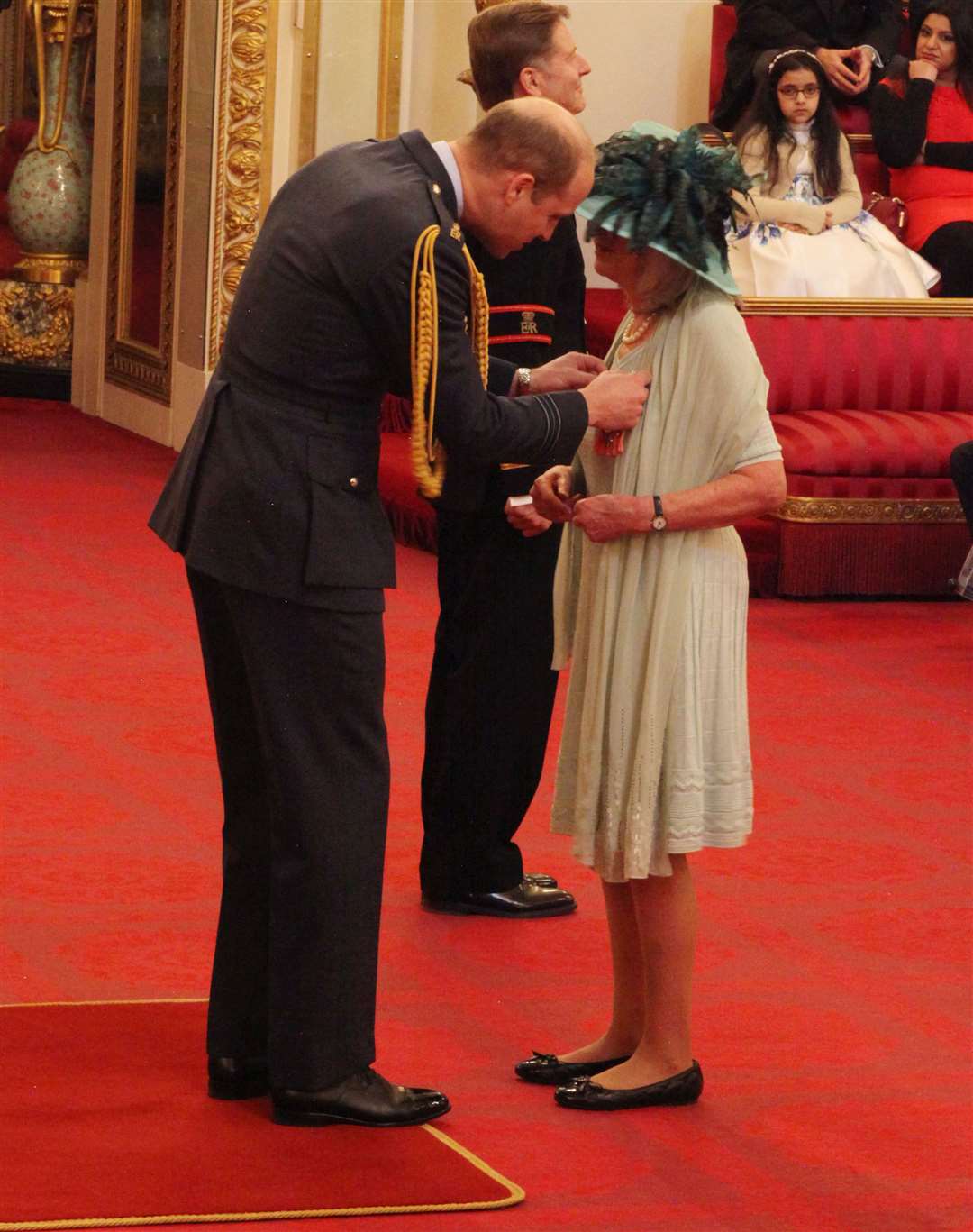 Author Jilly Cooper was made a CBE by the Duke of Cambridge during an Investiture ceremony at Buckingham Palace (Yui Mok/PA)