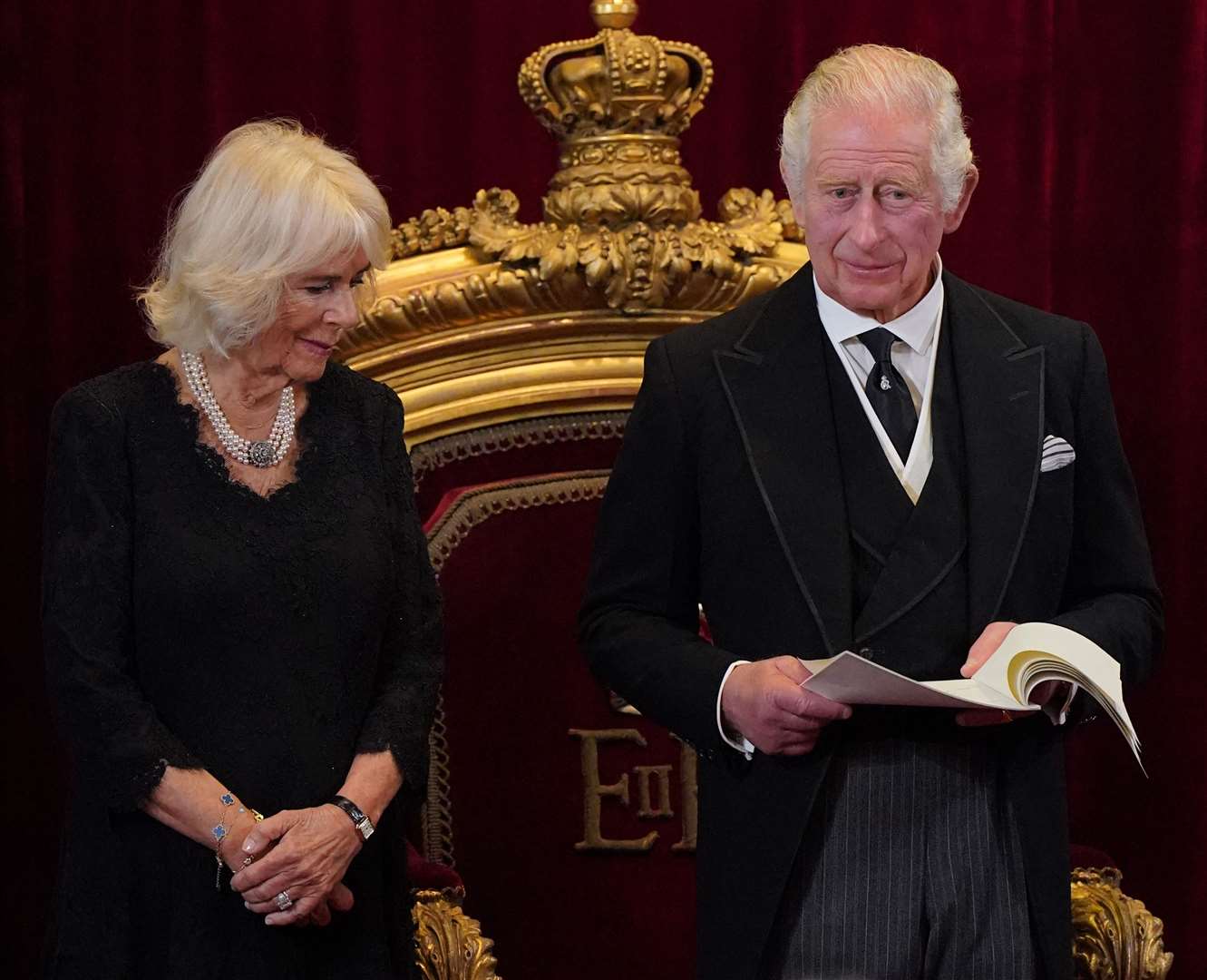 The King and Queen during the Accession Council (Jonathan Brady/PA)