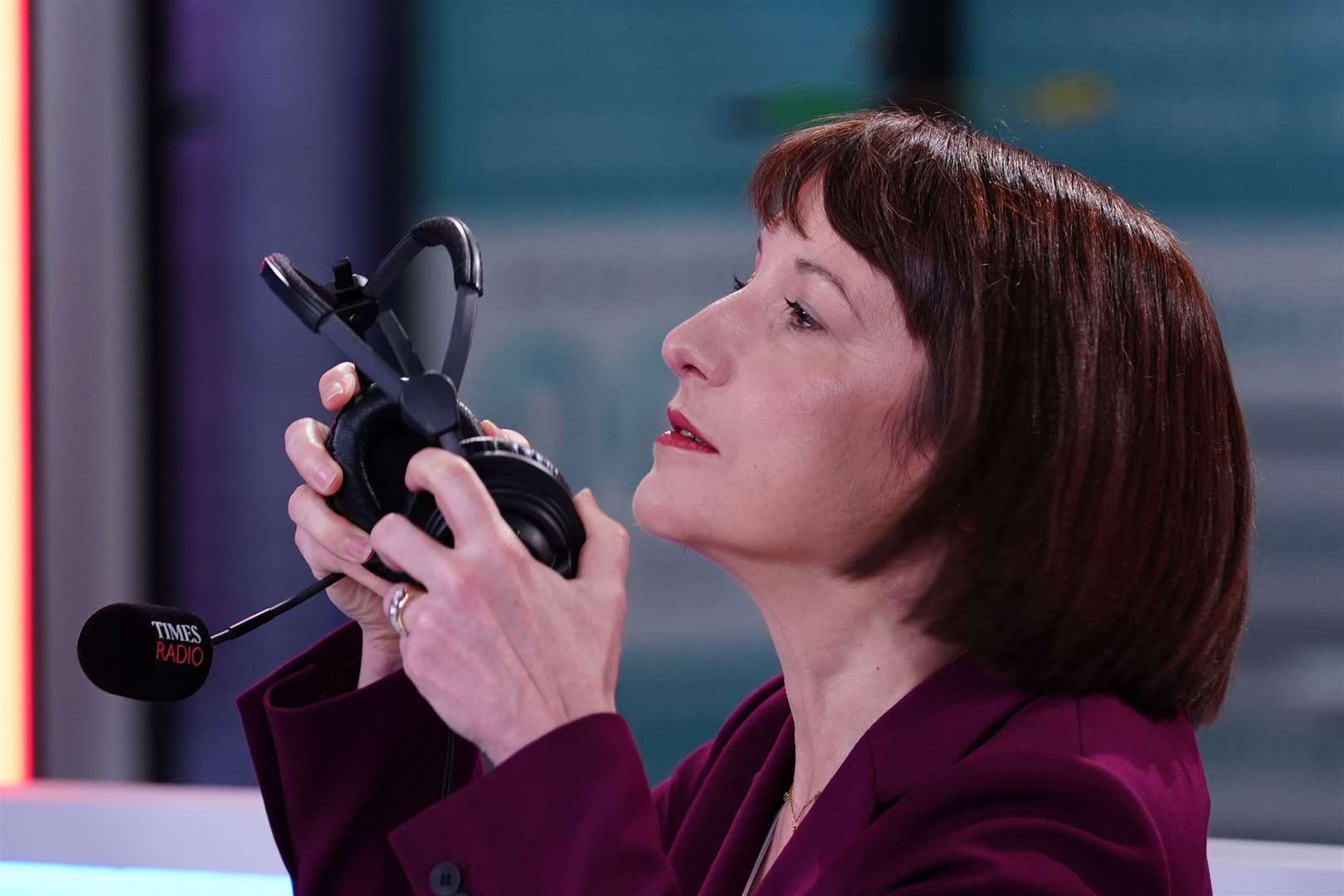 Chancellor of the Exchequer Rachel Reeves preparing for broadcast interviews at the conference in Liverpool (Peter Byrne/PA)