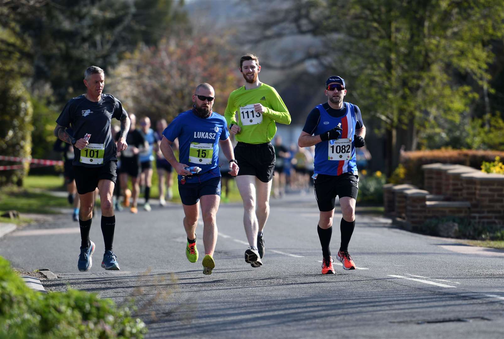 Lukasz Sacharzewski (15) came fourth, Ashford & District's Rik Holden (101) finished fifth, accompanied by John Bell (1,113) and Folkestone Running Club's James Springett (1082). Picture: Barry Goodwin