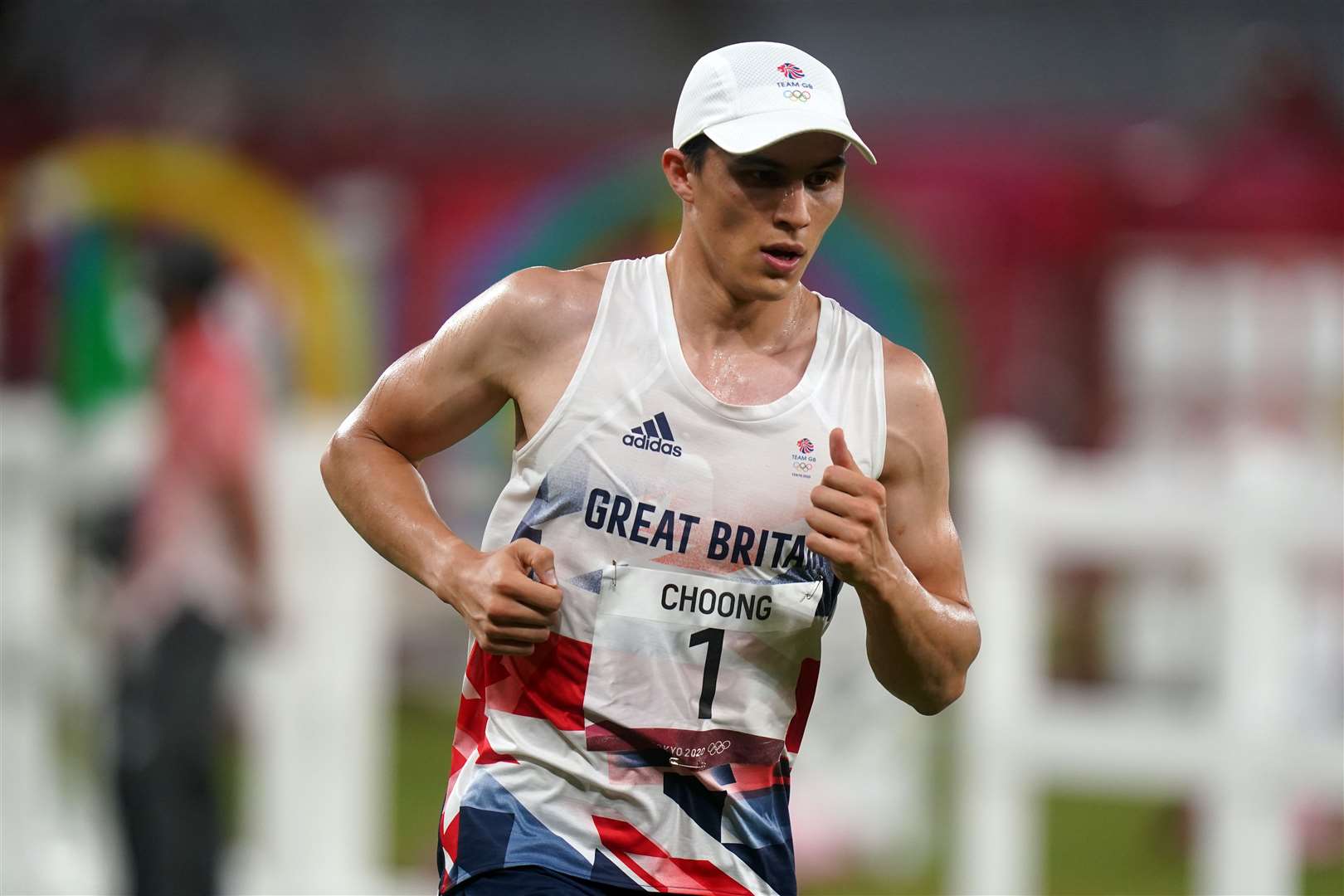 Joe Choong during the modern pentathlon (Adam Davy/PA)