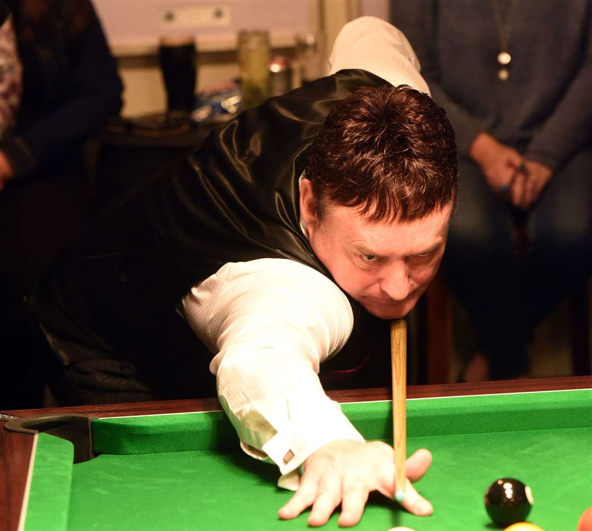 Jimmy White playing an exhibition match