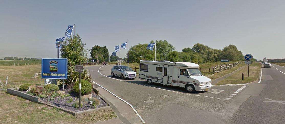 A man was seen brandishing a knife at the holiday park