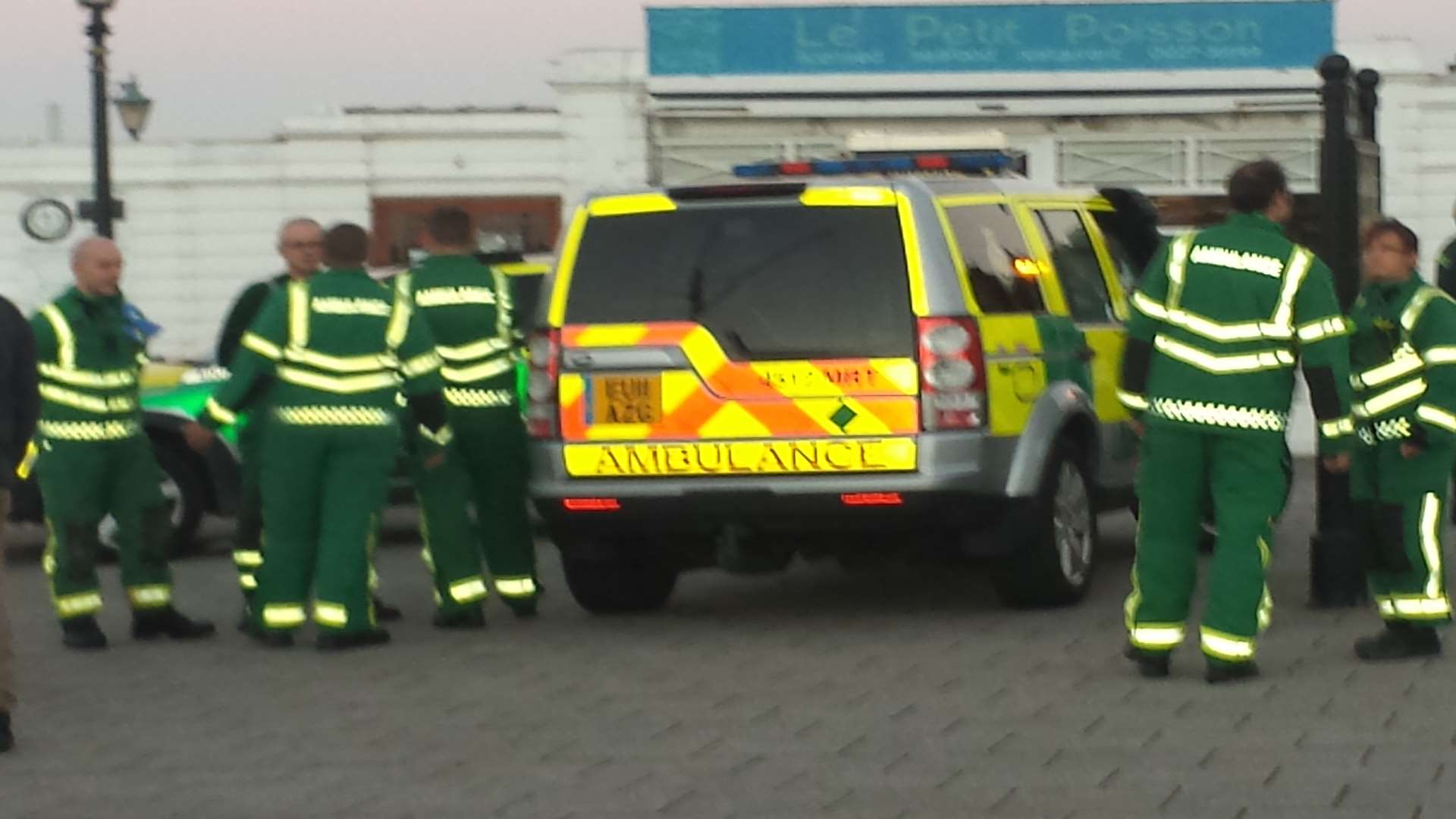 Real paramedics at the scene of an accident