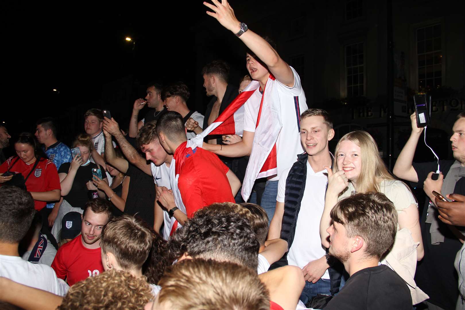 Maidstone town centre was filled up with hundreds of fans. Picture: Heidi Harrison-Steele