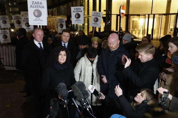 Zara Aleena's aunt Farah Naz outside the Old Bailey after Jordan McSweeney was jailed for murder. Picture: David Parry/PA