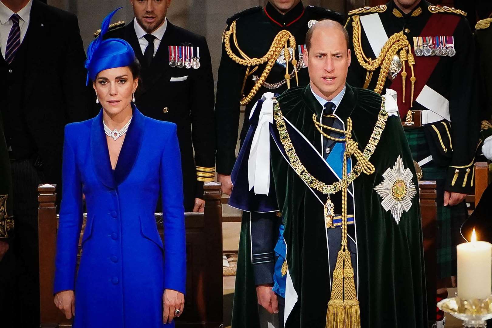 The Prince and Princess of Wales, known as the Duke and Duchess of Rothesay while in Scotland, during the service at St Giles’ Cathedral (Aaron Chown/PA)