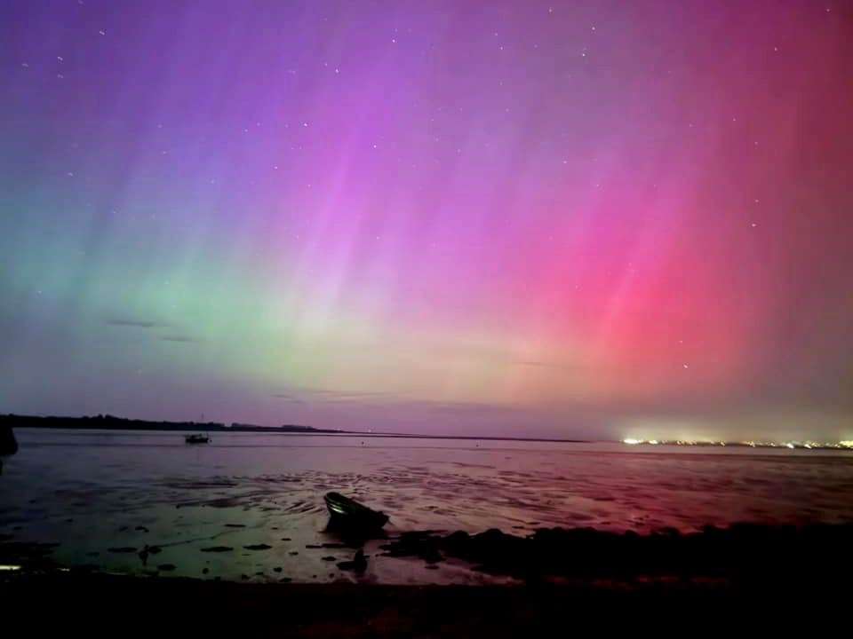 The stunning Northern Lights over Oare, near Faversham, Kent. Picture: Sharr Darling