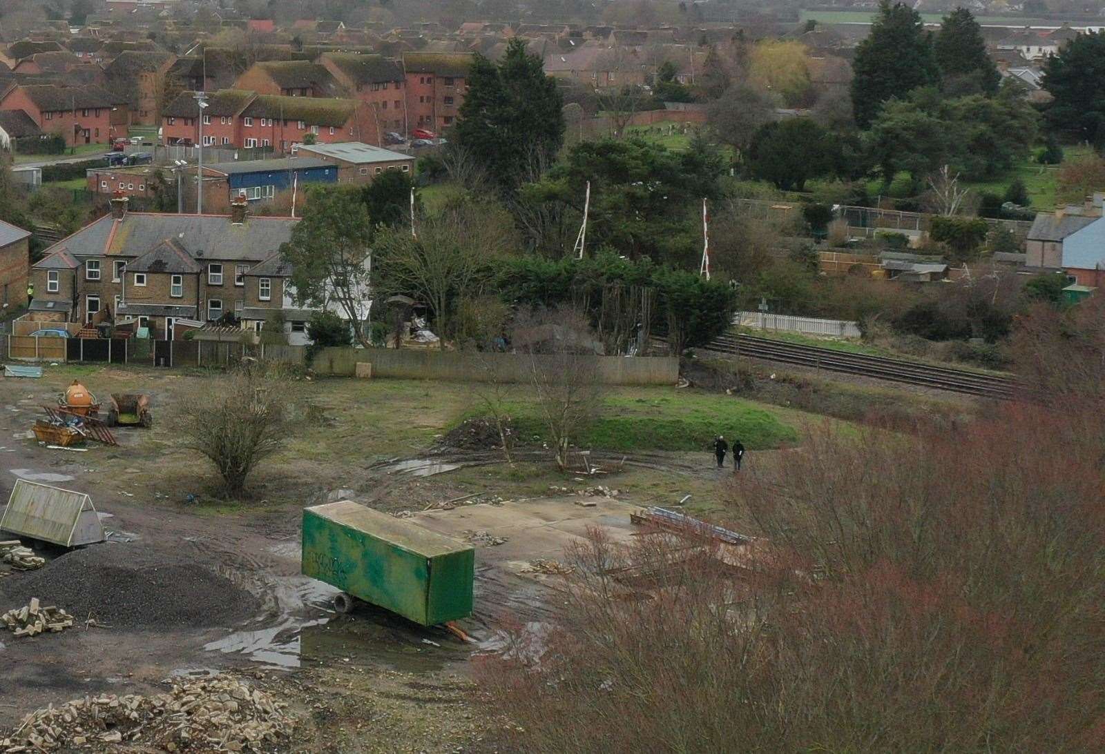 Police searching an abandoned builders' yard in Sandwich Picture: UKNIP