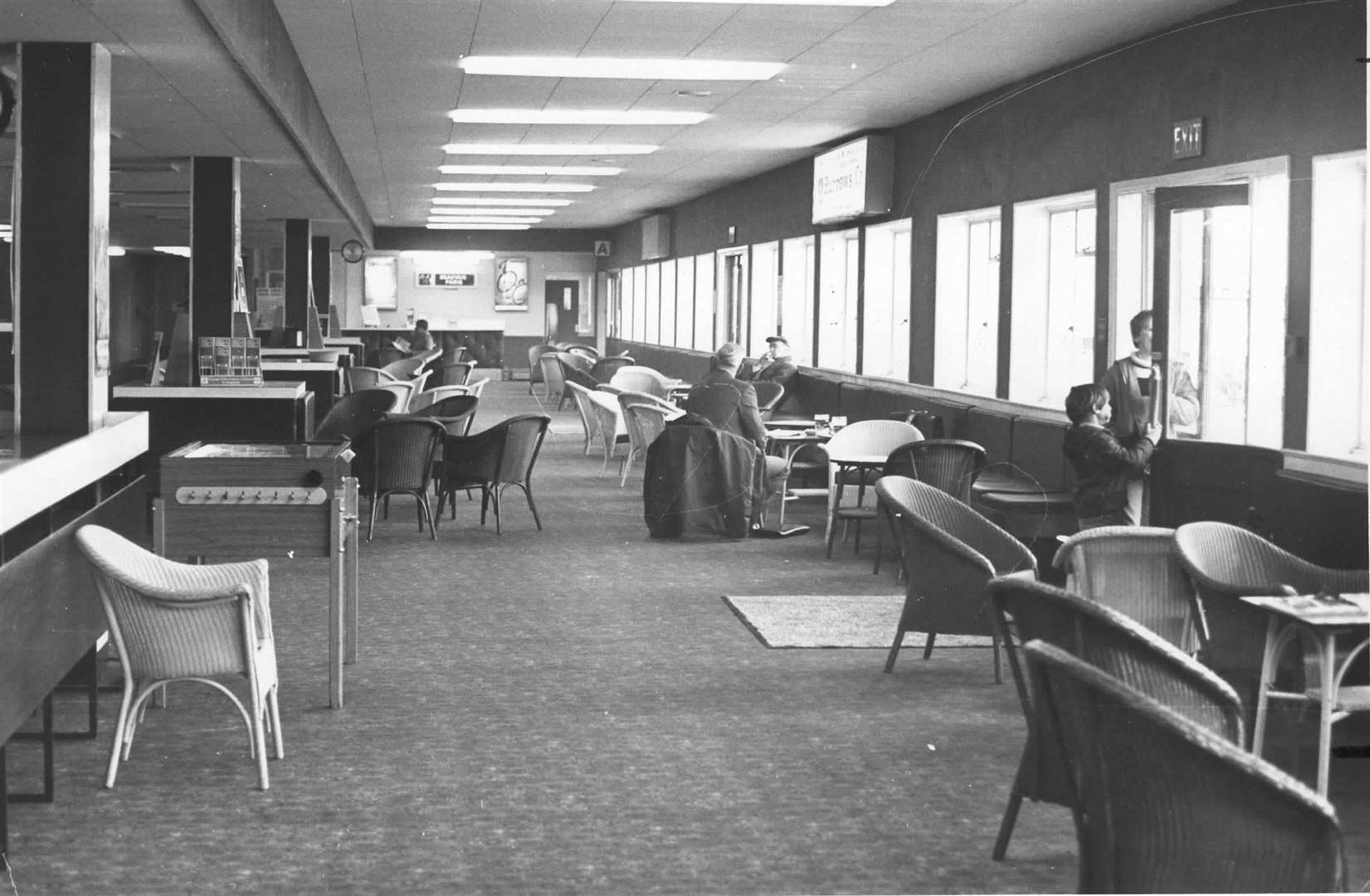 In the waiting room at Lydd Airport in 1977