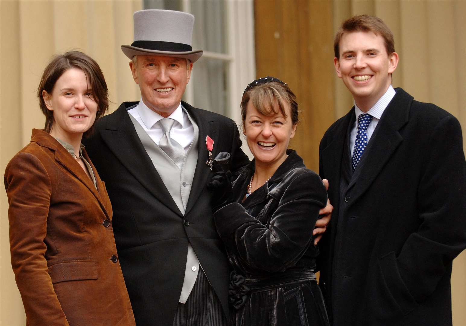 Walker with his wife Tiggy, centre, son Sam, and daughter Beth (Fiona Hanson/PA)