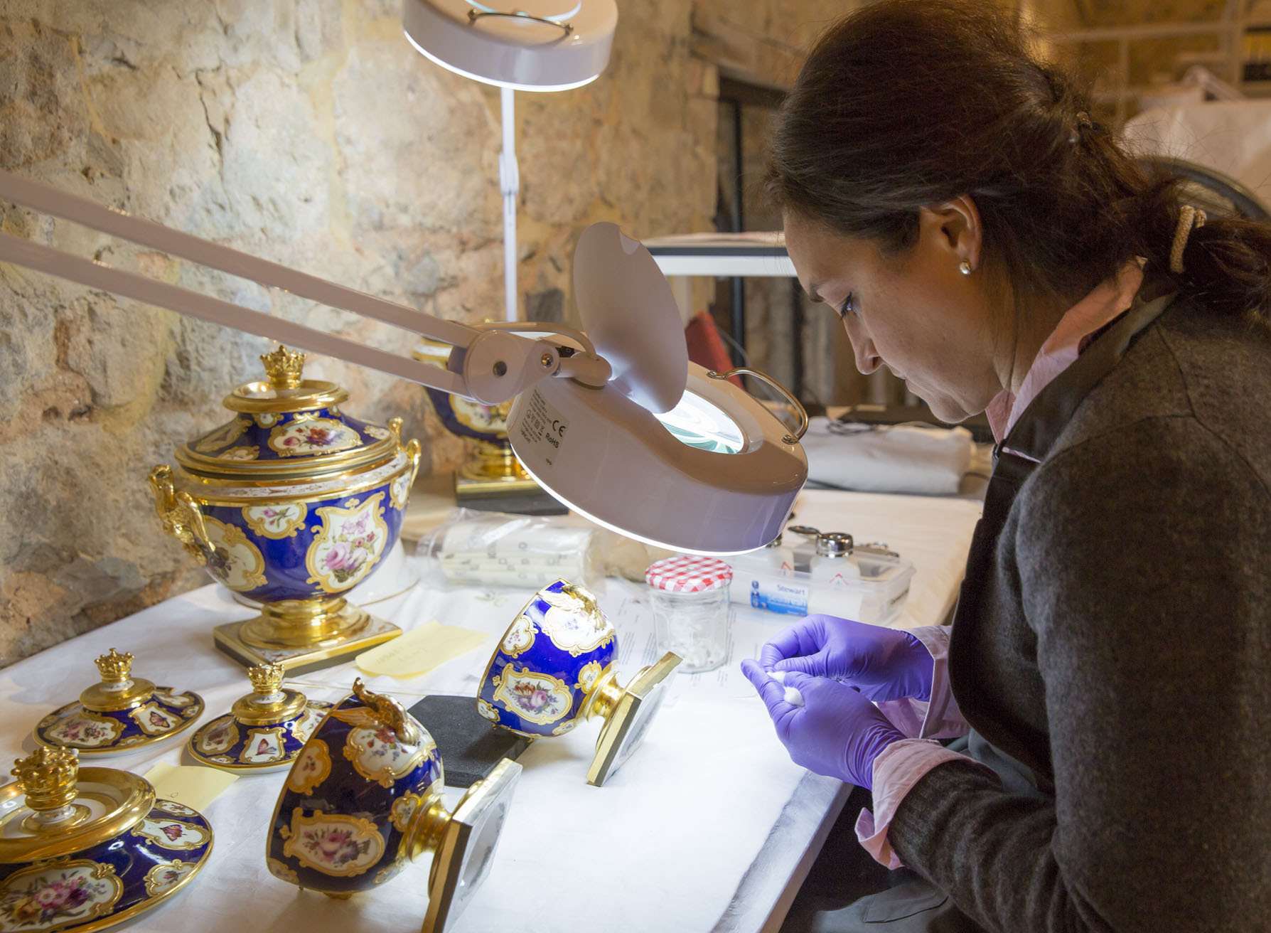 Carmen Vida conserves a garniture of Flight & Barr & Barr porcelain from the ballroom at Knole