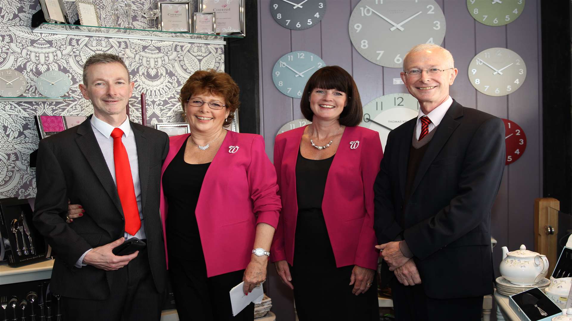 Happy smiles from Graham Webb, Carol Webb, manageress Julie Tittman and Nigel Webb at the reopening of the Webb's of Tenterden shop