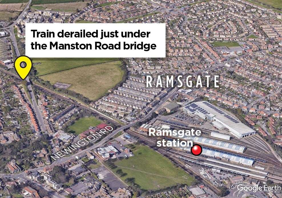 Where the high speed train derailment at Ramsgate took place