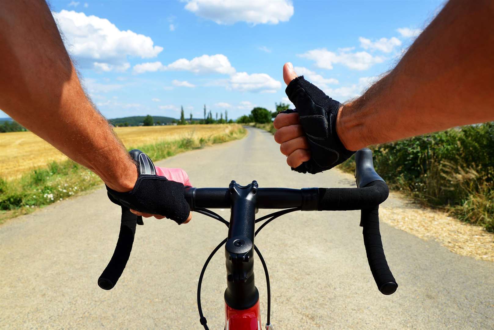 The cyclist suffered a cut to his chin