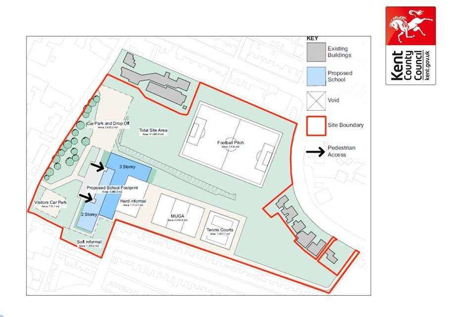 Possible layout for the new school. Pic: Kent County Council