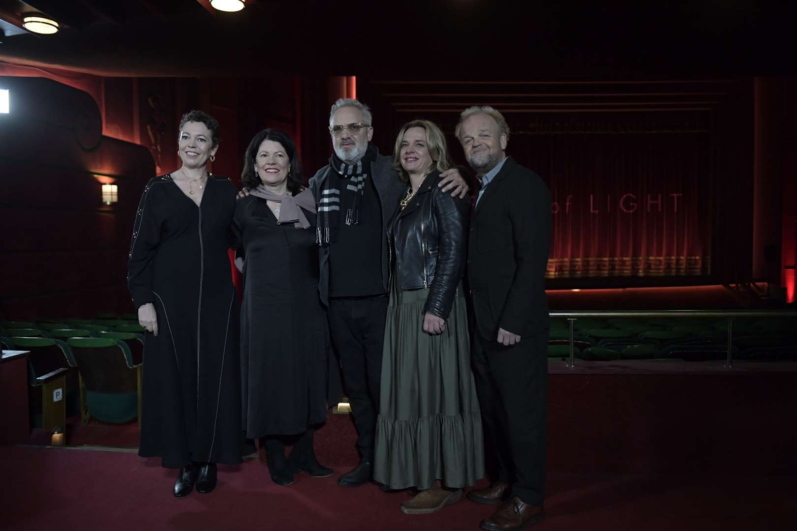 From left; Olivia Colman, Pippa Harris (producer), Sam Mendes (Director), Eddie Kemsley (CEO of Dreamland) and Toby Jones. Picture: Barry Goodwin