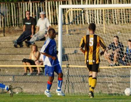 Guylain Ndumbu-Nsungu gives Gillingham a 44th-minute lead. Picture: BARRY GOODWIN